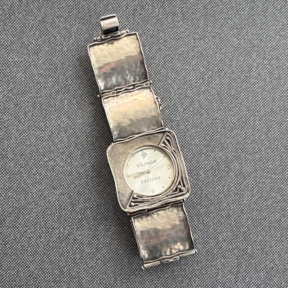 Silpada Silver watch with Artistic Design